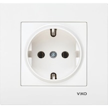 Viko Karre Sıva Altı Beyaz Topraklı Priz Çerçevelidir N116152
