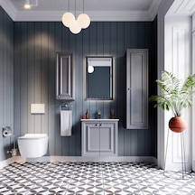 Creavit Kayra Lavabo Dolabı Çekmeceli 60cm Mat Antrasit Mat Antrasit