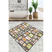 Callatte Banyo Halısı Djt 3 Lü Set Çok Renkli