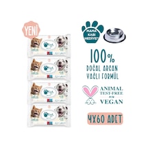 Pet Love Evcil Hayvan Temizleme Mendili Doğal Argan Yağlı 4 x 60 Adet