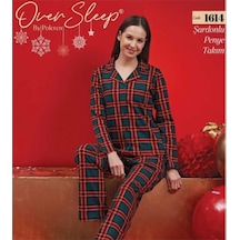 Over Sleep By Poleren Over Sleep 1614 Poleren Yeşil Şardonlu Pijama Takımı Çok Renkli