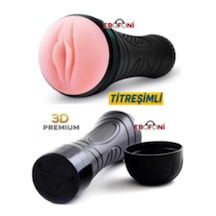 Erofoni Ultra Süper Realistik 25 Cm Titreşimli Fener Tipi Yapay Suni Vajina Mastürbatör