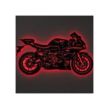 Lucenda Led Işıklı Motor Dekoratif Tablo Modern Spor Motosiklet Duvar Dekoru Gece Lambası Kırmızı - 874478148 Kırmızı
