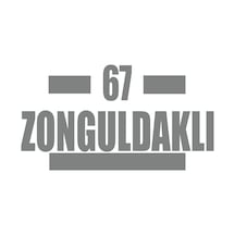67 Zonguldaklı Araba Sticker 17x17 Cm Gri