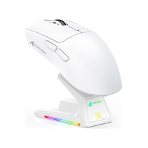 X1 Kablosuz Gaming Mouse Dokunmatik Rgb Şarj Standlı, 53g Süper Hafif Fare, Pixart Paw3395pro Sensör, 40000 Dpı, Bt/2.4g/kablolu Üçlü Mod, Windows/xbox/ps/mac Uyumlu Beyaz