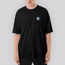 Dallas Mavericks Logo Oversize Siyah Tişört Siyah