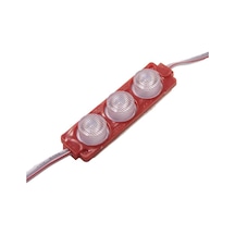 Modül Led Lensli 3 Çipli Renkli Kasa Kırmızı