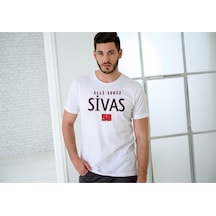 Alpşan Ticaret 58 Sivas Temalı Yiğido Baskılı T-shirt Beyaz