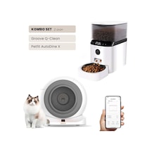Groove Q-clean Wi-fi Akıllı Otomatik Kedi Tuvaleti Gri + Petfit Autodine X 5l Wi-fi Kameralı Akıllı Otomatik Mama Kabı Besleme Ünitesi Bundle