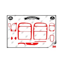 Hyundaı Starex 2001-2007 Torpido Konsol Trim Göğüs Maun Kaplama Set 11 Parça Kırmızı