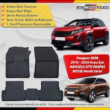 Peugeot 3008 Paspas Araca Özel 2016 - 2024 Arası İçin Derin Havuzlu Paspas Bosse North Serisi