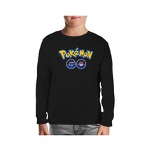 Pokemon Go - Logo Siyah Çocuk Sweatshirt Siyah