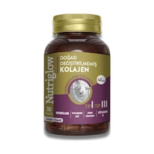 Nutriglow Doğası Değiştirilmemiş Kolajen Tip I - Iıı Bromelain, Hyaluronik Asit İçeren 30 Kapsül