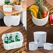 Porsima 4316 Beyaz 3'lü Sepet Seti Banyo Mutfak Organizeri Beyaz Porsima 4316 Beyaz 3'lü Sepet Seti Banyo Mutfak Organizeri Beyaz