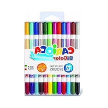 12 Renkli Bicolor Süper Yıkanabilir Çift Uçlu Keçeli Kalem 124-Pembe