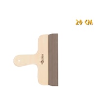 İzmir Fırça Ahşap Eğri Saplı Çelik Spatula - 20 Cm.