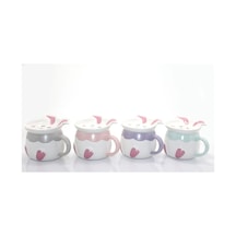 10 Adet Porselen Kupa Bardak Tavşan Tasarımlı Desenli Mug Cup, Kahve Ve Çay İçin, 10x13 Cm 1
