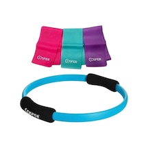 Pilates Çemberi Ve Pilates Band Seti, 3 Direnç Seviyesi, Renkli Genel
