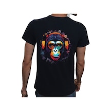 Splash Animal T-shirt %100 Pamuklu Siyah Penye Basic Erkek Tişört Siyah