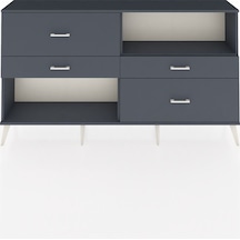 Arges Konsol Tek Raflı 4 Çekmeceli 176x30x99 Antrasit-antrasit Antrasit-antrasit