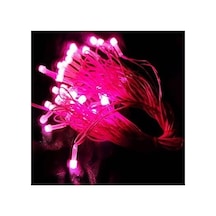 Gaman Yılbaşı Aydınlatması 10 Metre 220 Vold Sabit Aydınlatma 38 Led Işık- Fişli Pembe