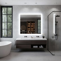 60x60 Cm Luma Kare Led Dokunmatik Banyo Aynası Beyaz Işık 6500k Beyaz