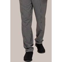 Siyah Çizgili Aşçı Şef Pantolon