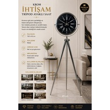 Krom İhtişam 150 X 45 Cm Metal Tripod Ayaklı Saat