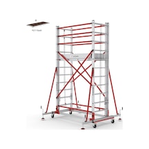 Çağsan 2x11 Basamaklı 6,4 M. Çalışma Yüksekliği Telesafe Xln Premium - İki Parçalı Alüminyum İskele S006 Xln Pr