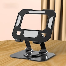 360 Dönen Siyah Metal Ayarlanır Katlanabilir Tablet Telefon Yükselten Tablet Telefon Çalışma Standı