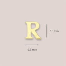 Goldkupe 14 Ayar Altın R Harf Küpe 0,51 Gr-1376
