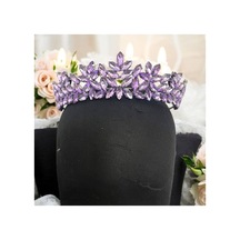 Kristal Taşlı Zarif Gelin,kına,nişan,söz,after,bride,party Taç Lila - 707821550 Lila