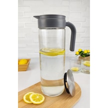 Digithome Buzdolabı Kapak Rafı Uyumlu Borosilikat Cam Sürahi 1800 Ml Gri - Thn87018 - Hyt