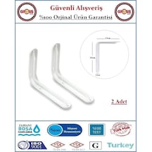 Raf Ayağı - Metal L Raf Altı Demiri - 13x20cm Beyaz - 2 Adet