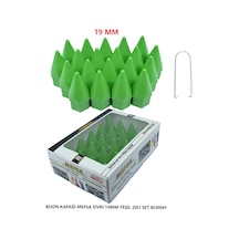 Bijon Kapağı Sivri 19 Mm Yeşil 20 Li Set