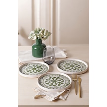 Keramika Timeless Green Stackable Pasta Tabağı 21 Cm 4 Adet 21974 Krem