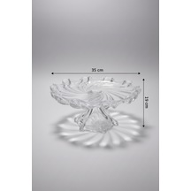 35x19 Cm Cam Ayaklı Tabak Modern Ve Dekoratif Masa Üstü Sunum