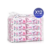 Biolly Pink Rose Islak Mendil 120 Yaprak 12'li Paket 12'li Set