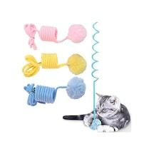 Kapı Askılı İnteraktif Kedi Oyuncağı Pembe Elastik İpli, Peluş Toplu, Zilli, Kediler İçin Azaltıcı, Tek Başına Oyun Ve Avlanma İçgüdüsü Geliştirici Kedi Oyuncağı