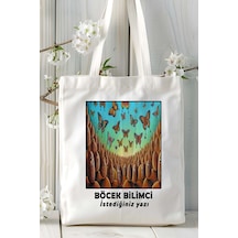 Art Hediye Böcek Bilimci Baskılı Bez Omuz Çantası Kişiye Özel Model 7 Çok Renkli