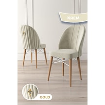 Canisa Concept Ritim Serisi 1.sınıf Babyface Kumaş Doğal Ahşap Ayak Beyaz Kafesli 1 Adet Krem Sandalye Sandalye Krem Ayaklar Doğal Ahşap