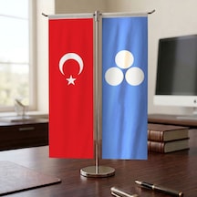 Timur Devleti Ve Türk Bayrağı Kırlangıç T Tipi Masa Bayrak Takımı Diğer