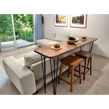 %100 Masif Bar Masası Mutfak Adası, Kahve Köşesi, Yemek Masası, Oturma Odası Bistro 140x40 Çok Renkli