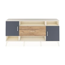 Arges Konsol 5 Raflı Tek Çekmeceli 2 Kapaklı 176x30x83 Aytaşı-antrasit/çam Antrasit/çam