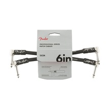 Fender 0990820023 Professional 2'li Paket L/l Uçlu Siyah Patch Kablosu 15cm Pedalboard Düzeni İçin Kısa Ve Dayanıklı Ara Bağlantı Kablosu
