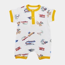 Tiffany Baby & Kids Tiffany Baby Caravan Theme Yarım Kol Kısa Bebek Tulumu 12026 Ekru