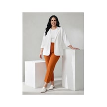 Hanezza Kadın Büyük Beden Yarasa Kol Çift Düğmeli Blazer Ceket - Şık Ve Rahat Tasarım Beyaz - 564080614 Beyaz