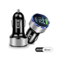 Silver Araç İçi Usb 3.0 Type C Soketli Çakmaklık Güç Adaptörü Tüm Cihazlar 12v-24v