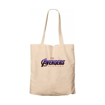 Avengers End Game Logo Krem Kanvas Bez Çanta Krem