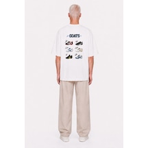 Respire Erkek Goats Baskılı Oversize T-shirt Ekru